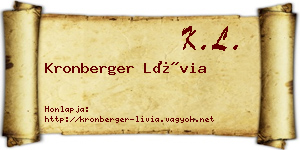 Kronberger Lívia névjegykártya