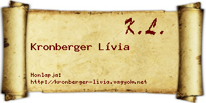 Kronberger Lívia névjegykártya